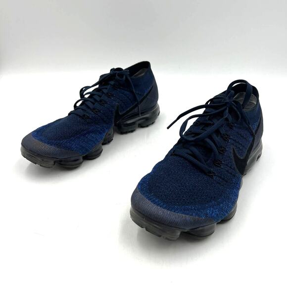 Nike Air Vapormax Flyknit  Midnight Blue Black Sneakers - Picture 2 of 11